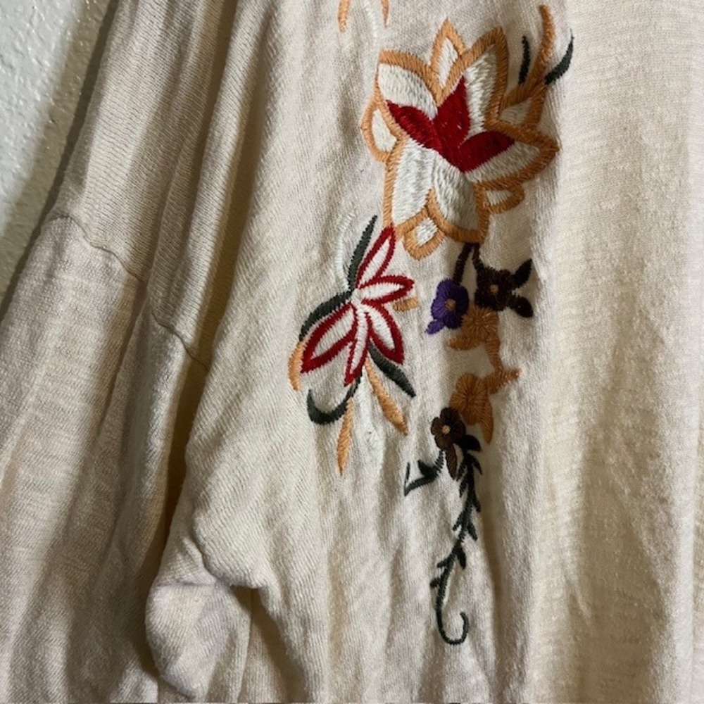 UMGEE Med/L Embroidered Kimono Cardigan Open Front Flowy Duster Floral Boho - Picture 7 of 14